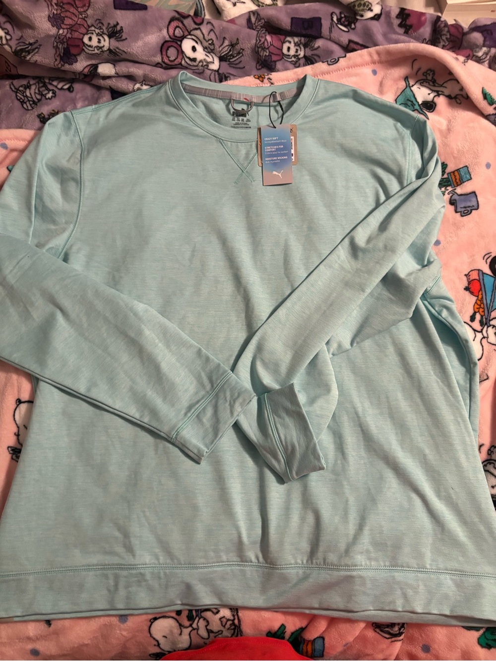 Puma Light Aqua Crewneck Sweatshirt cloudspun